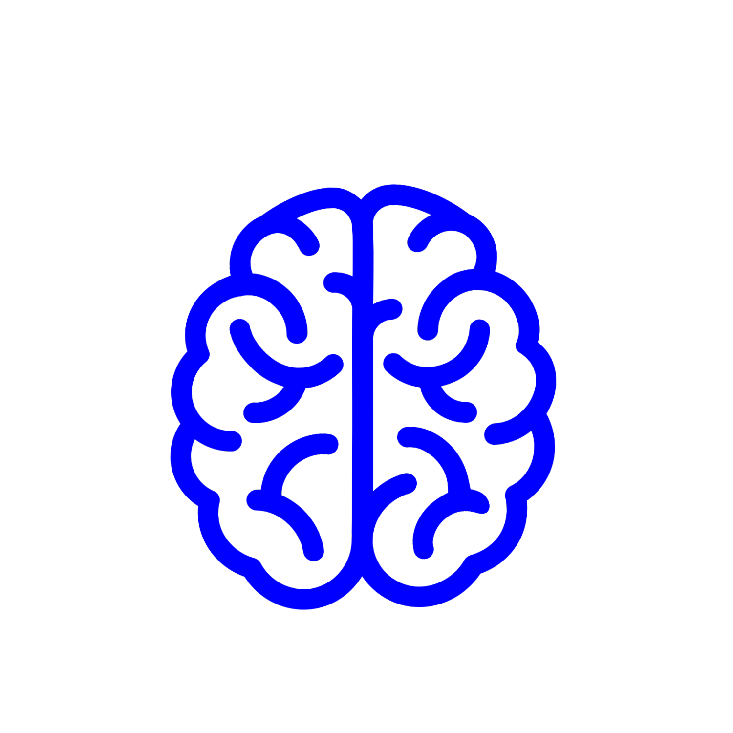 Grafisk illustration af hjerne, der blinker
